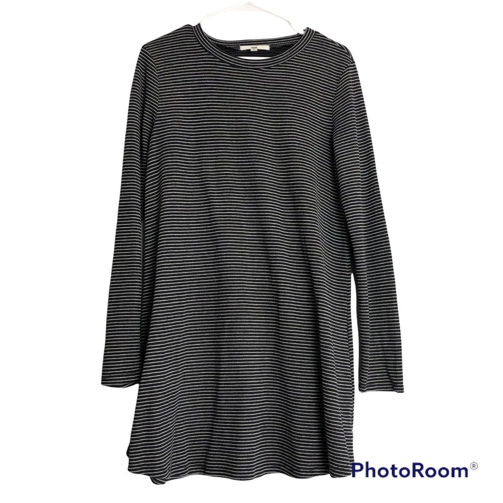 Vans Long Sleeve Knit Mini Dress Hipster Skater Striped T-Shirt Dress Medium